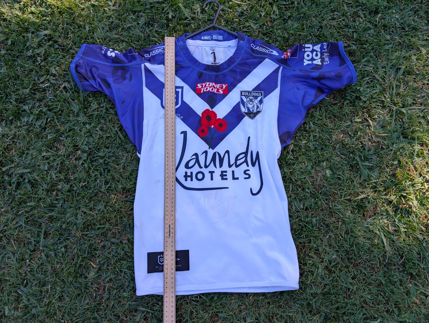 2022 Canterbury Bankstown Bulldogs Anzac Match Worn Jersey (XS)
