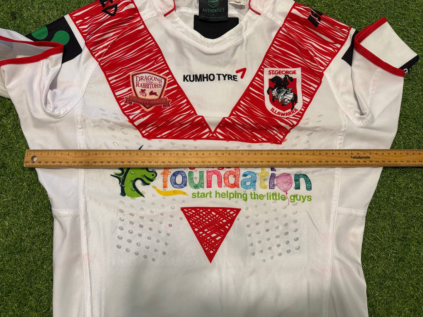 2015 St George Illawarra Dragons Charity Match player cut Jersey (L)