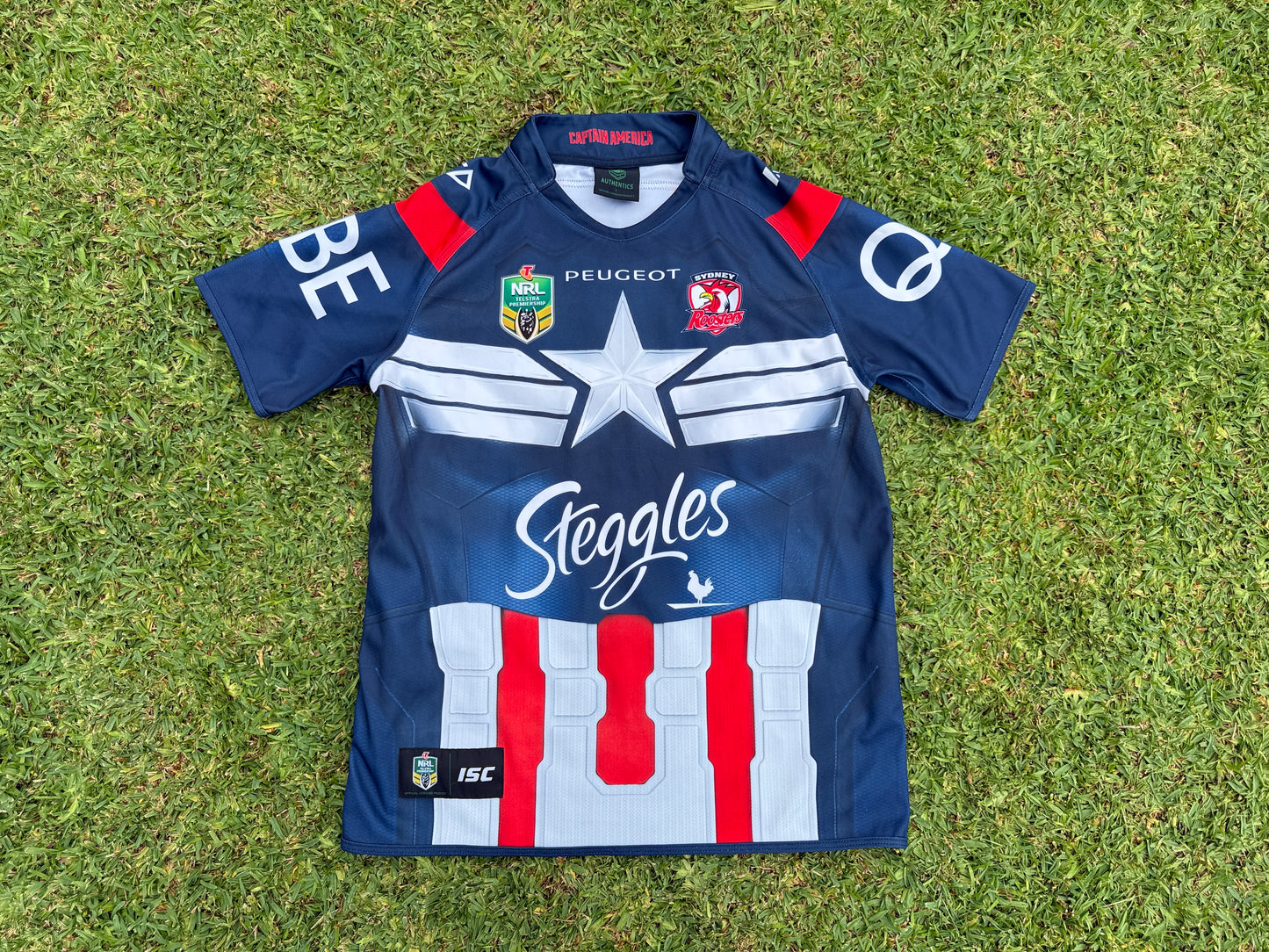 2015 Sydney Roosters Captain America Marvel Jersey (XL)