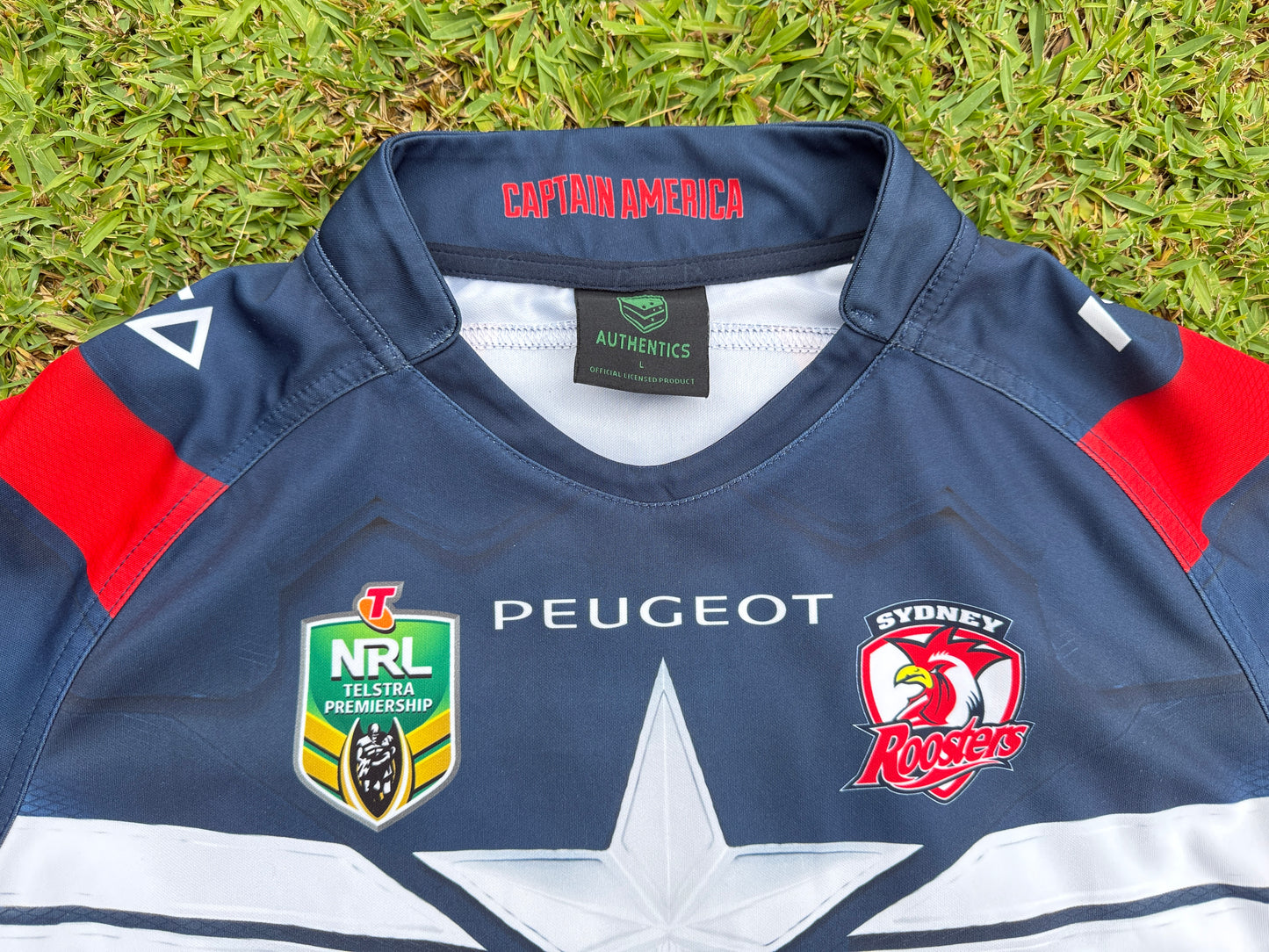 2015 Sydney Roosters Captain America Marvel Jersey (XL)