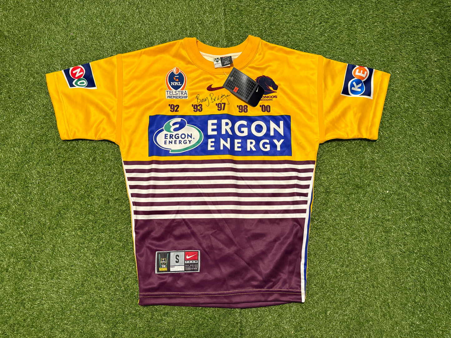 2003 Brisbane Broncos Heritage Player Cut Barry Berrigan signed (S)