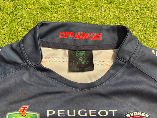2015 Sydney Roosters JWH signed Captain America Marvel Jersey (L)