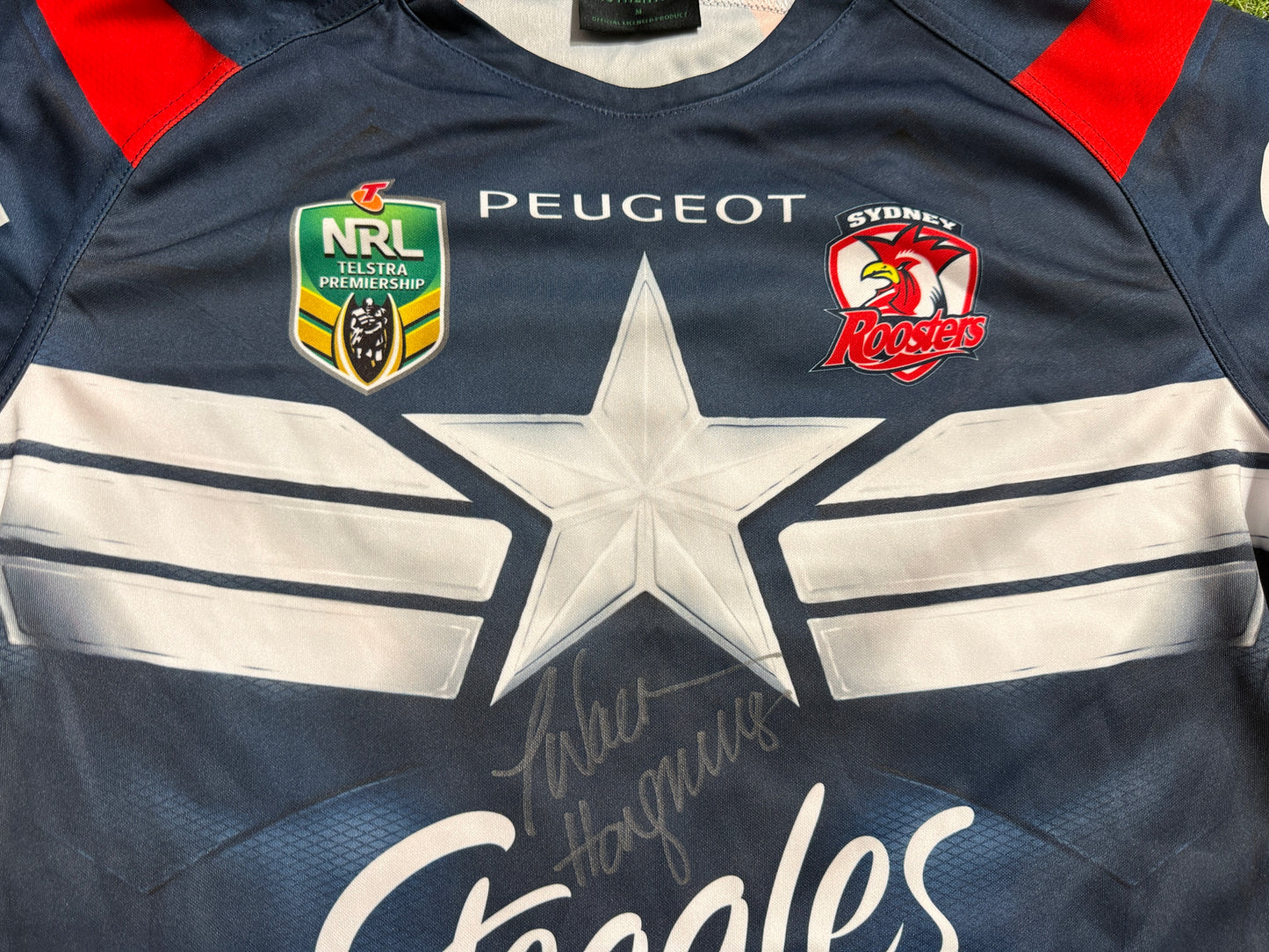 2015 Sydney Roosters JWH signed Captain America Marvel Jersey (L)