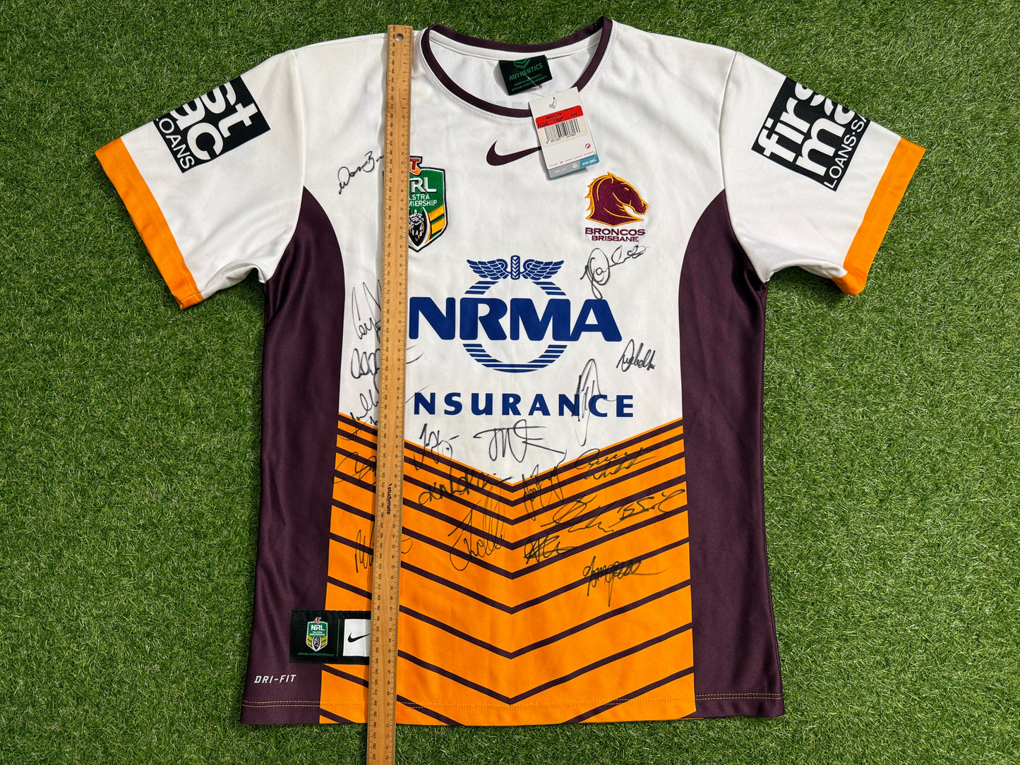 2016 Brisbane Broncos Away signed with tags (L)