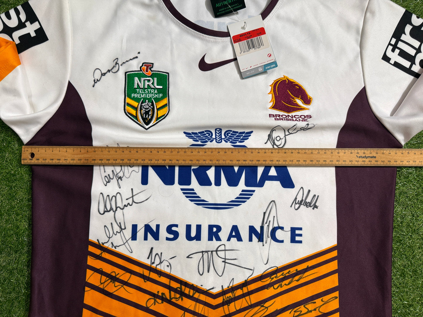 2016 Brisbane Broncos Away signed with tags (L)