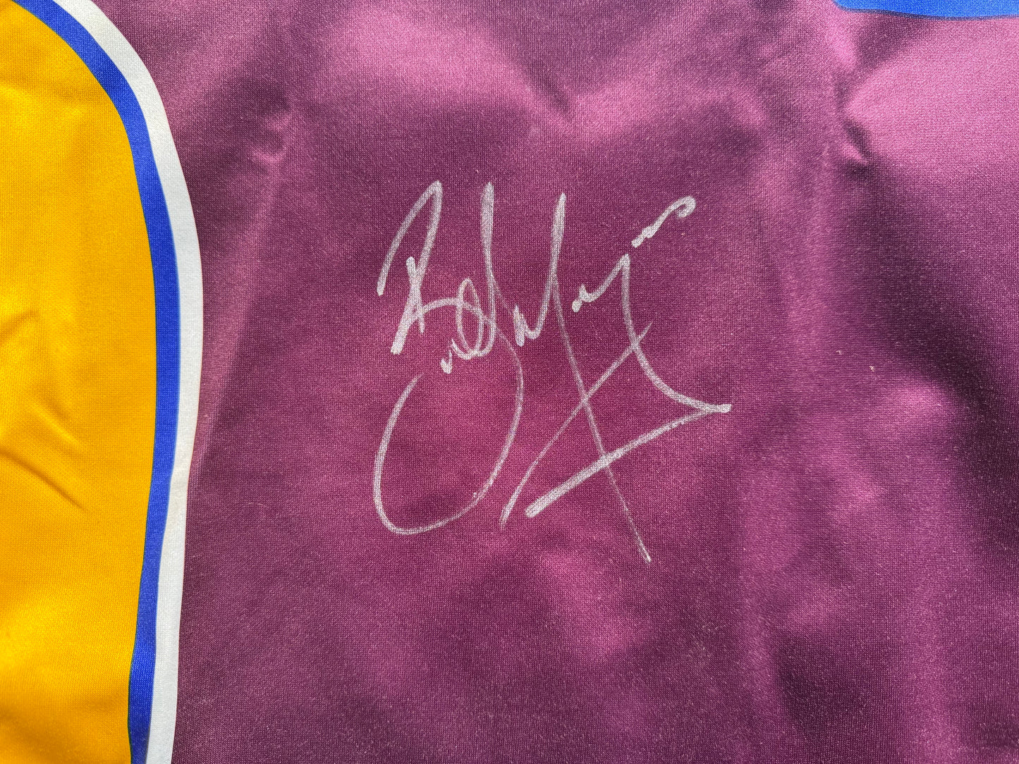 2004 Brisbane Broncos Brad Meyers 100th NRL game Player Issue Jersey (L)