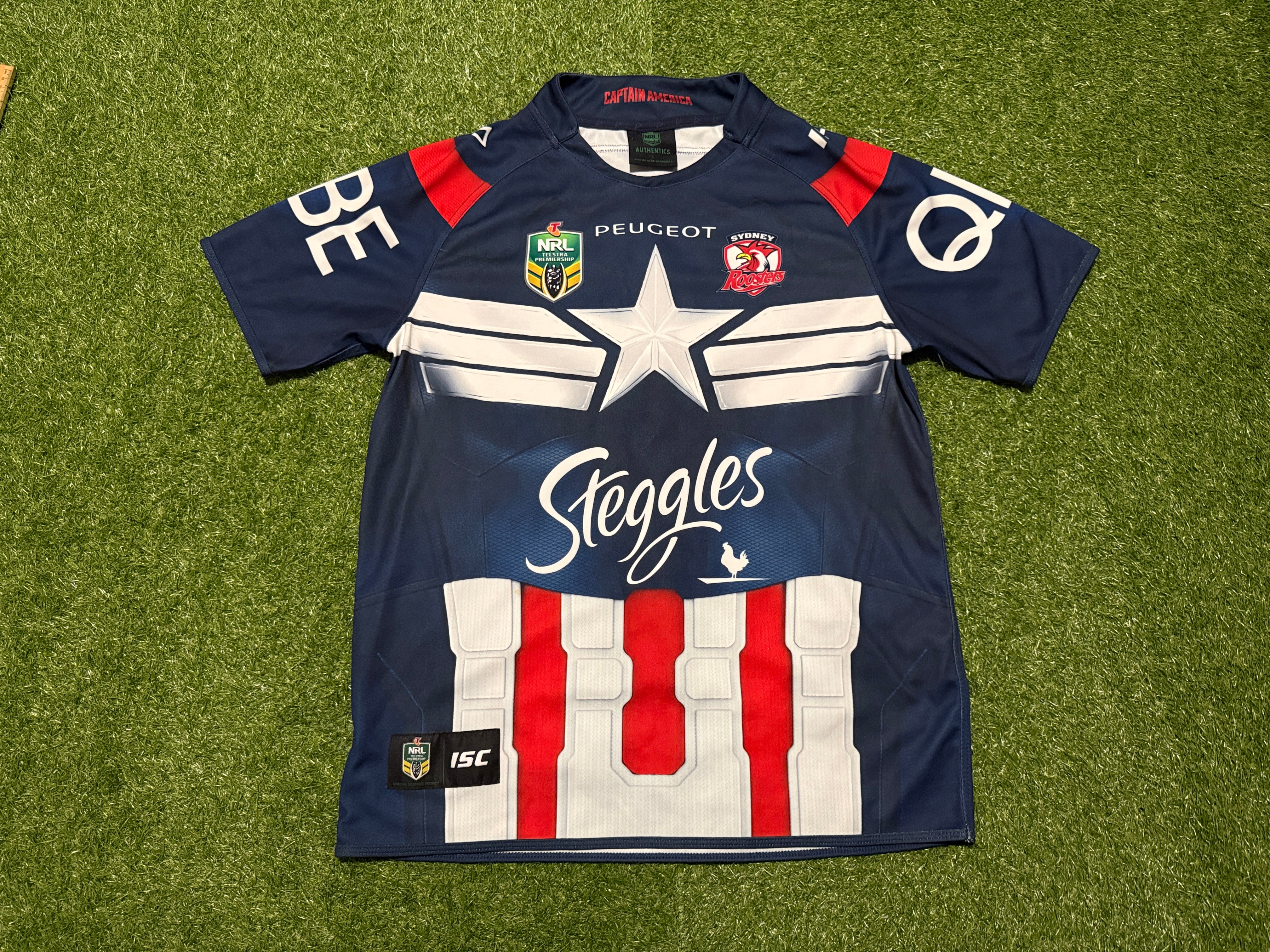 2015 Sydney Roosters Captain America Marvel Jersey (XL) – Retro