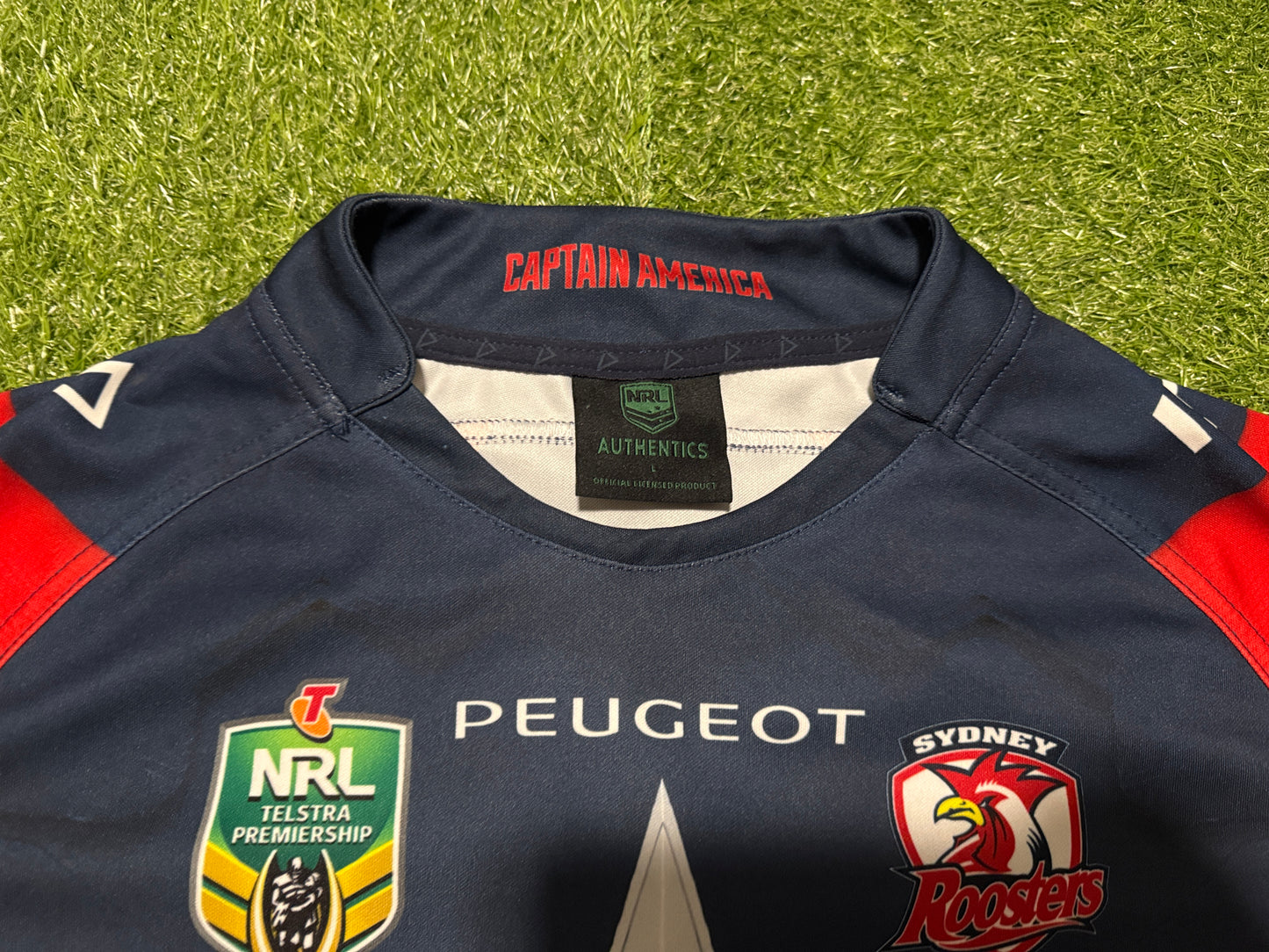 2015 Sydney Roosters Captain America Marvel Jersey (XL)