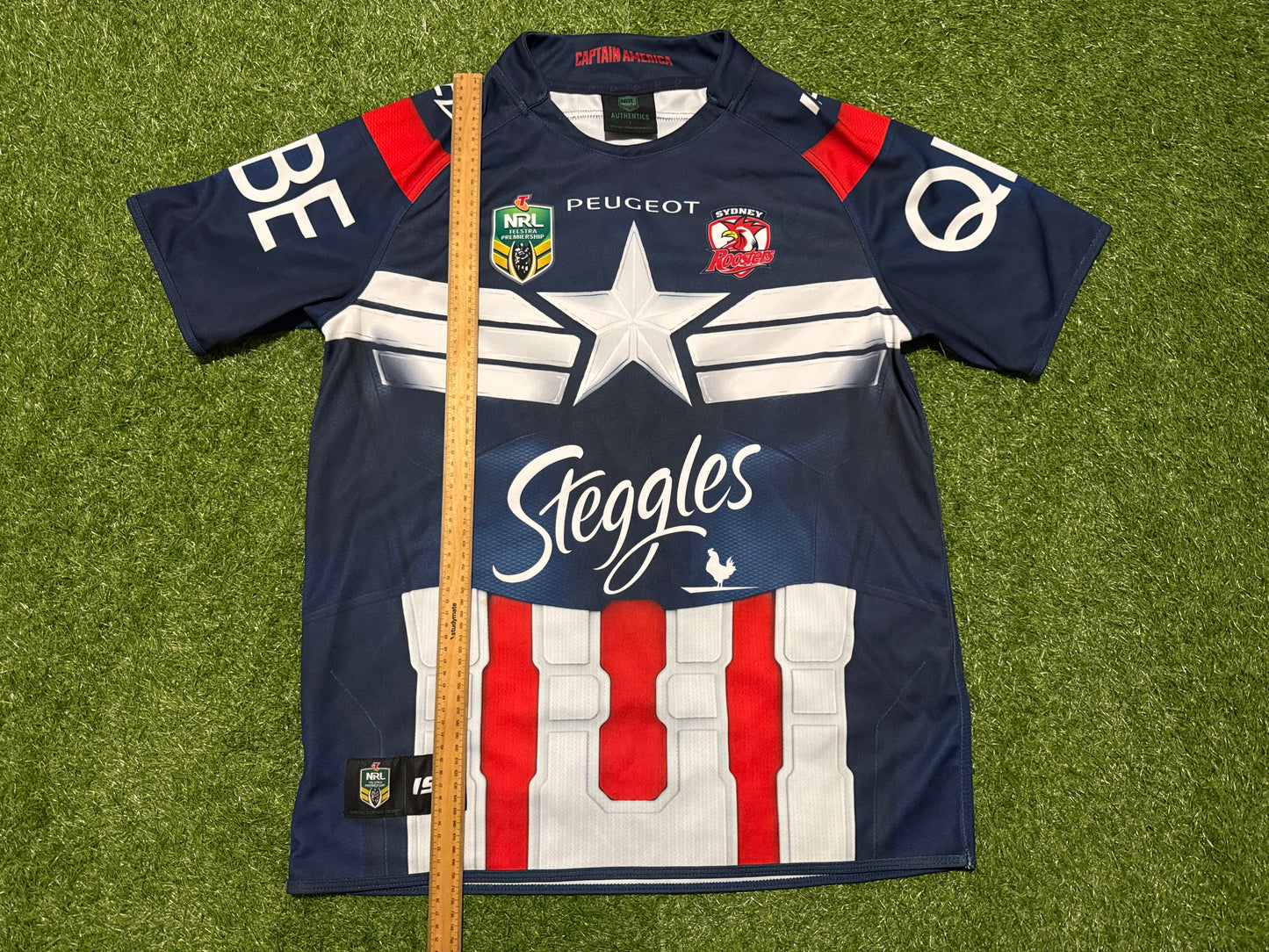 2015 Sydney Roosters Captain America Marvel Jersey (XL)
