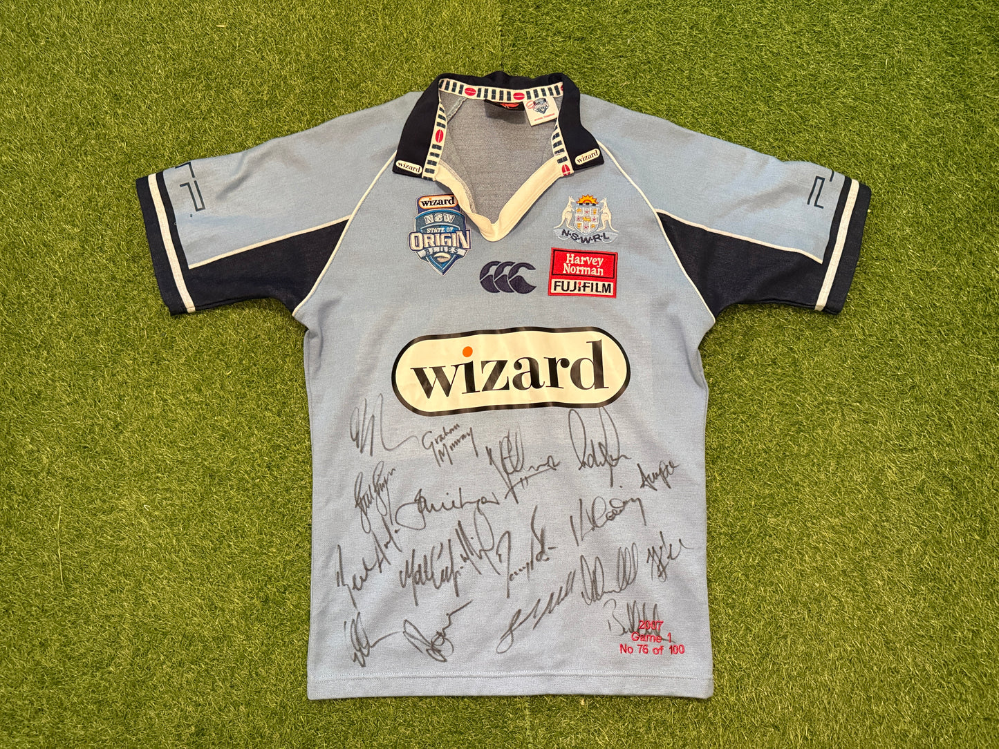 2007 NSW Blues Origin Player cut Temex Jersey (M)