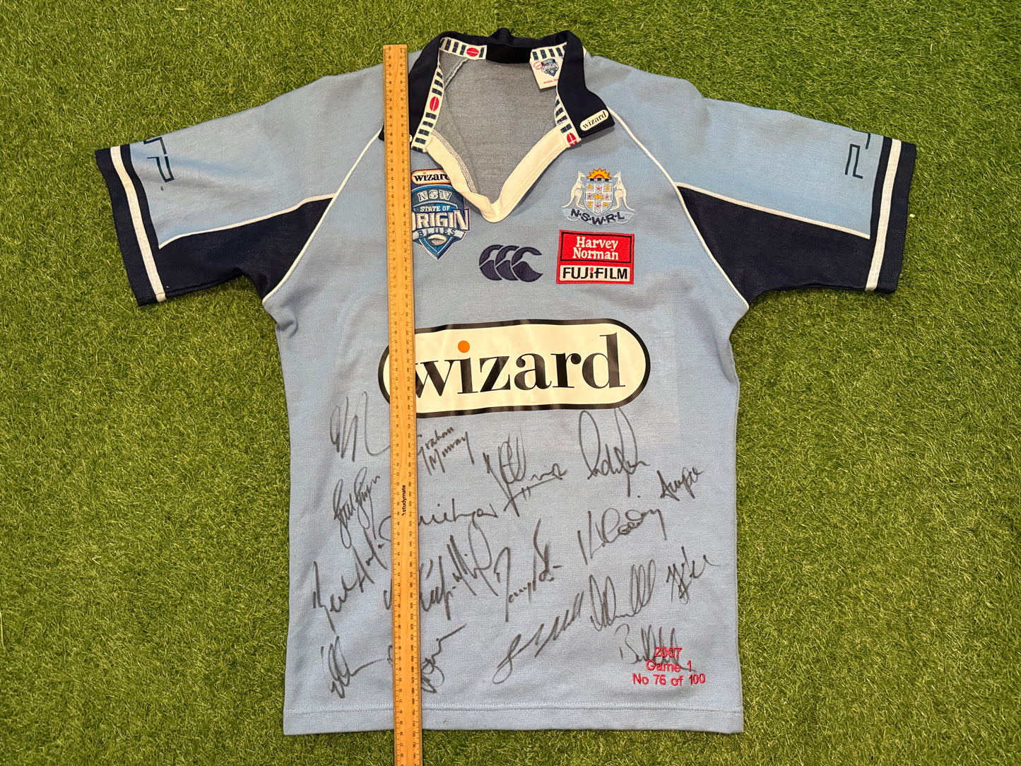 2007 NSW Blues Origin Player cut Temex Jersey (M)