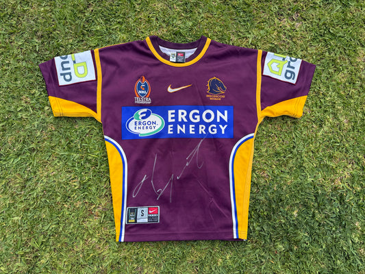 2005 Brisbane Broncos Home Player Issue Karmichael Hunt Signed (S)