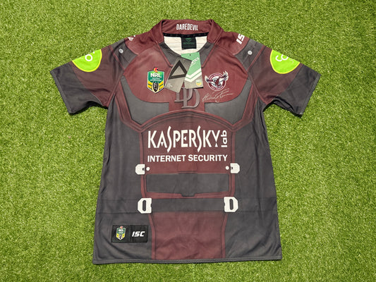 2015 Manly SeaEagles Daredevil Marvel Signed Jersey BNWT (L)