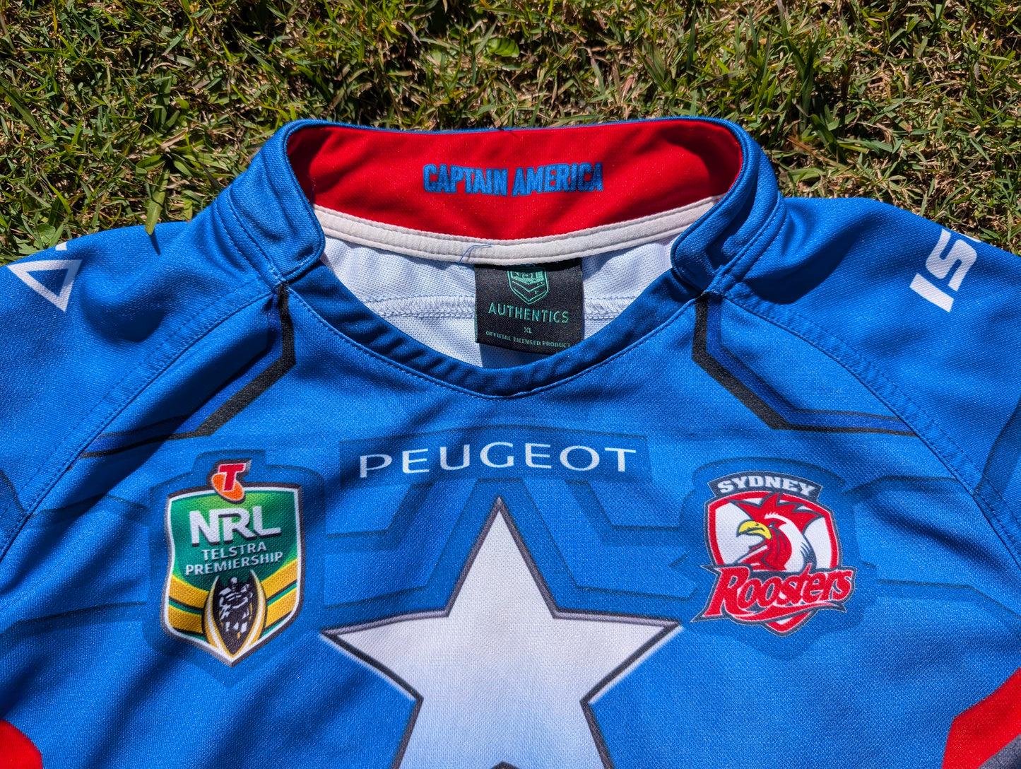 2014 Sydney Roosters Captain America Marvel Jersey (XL)