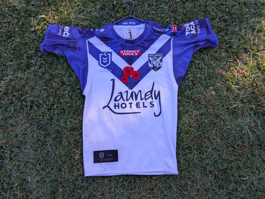 2022 Canterbury Bankstown Bulldogs Anzac Match Worn Jersey (XS)